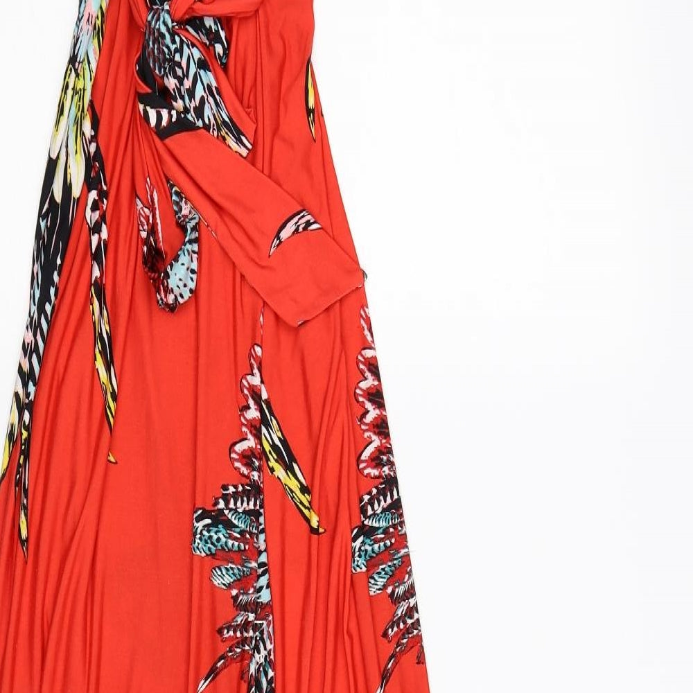 Forever Unique Womens Red Animal Print  Maxi  Size 10  - birds