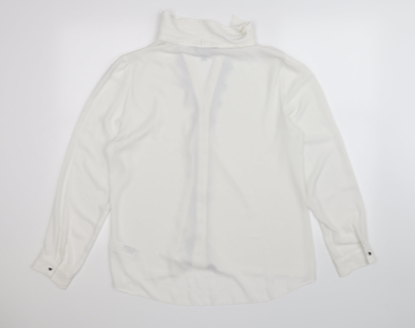 Dorothy Perkins Womens White  Chiffon Basic Blouse Size 14  - lace trim