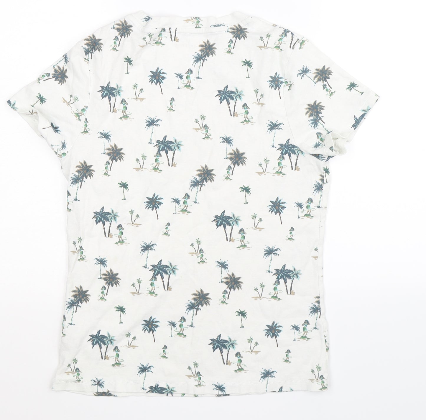 TU Womens White Floral  Basic T-Shirt Size 16