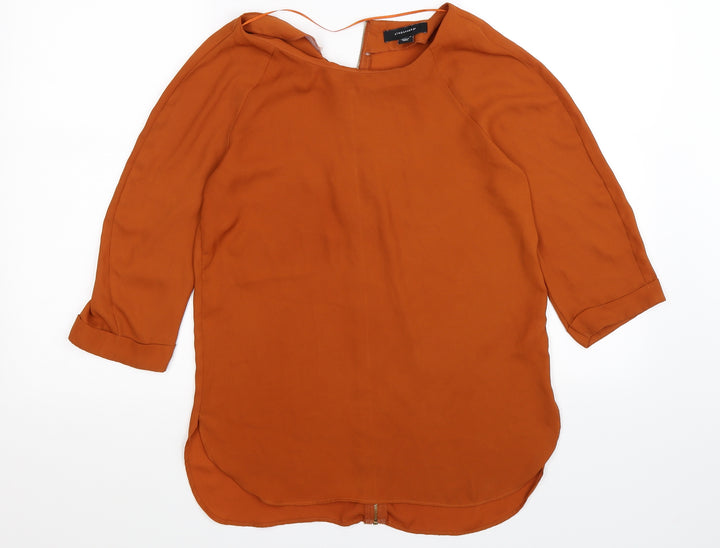 Atmosphere Womens Brown Basic Blouse Size 8 - burnt orange