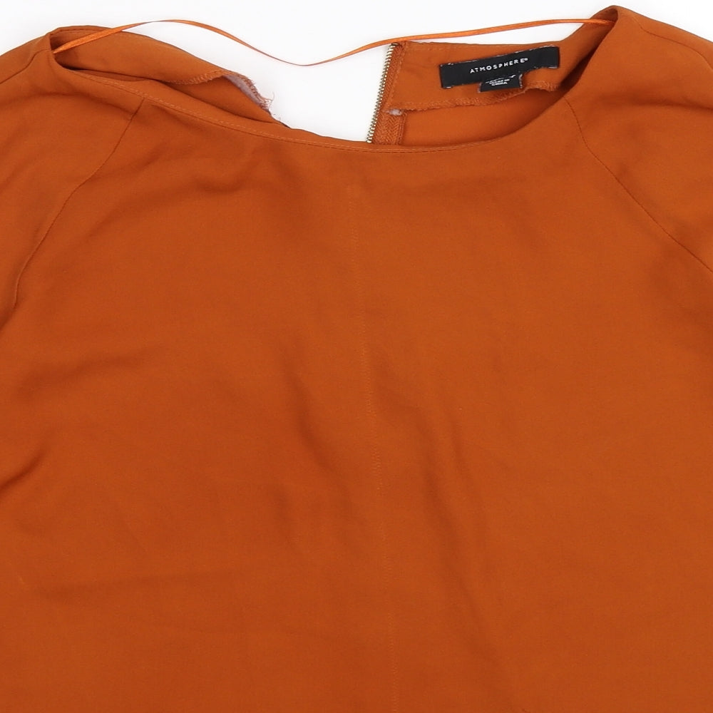 Atmosphere Womens Brown   Basic Blouse Size 8  - burnt orange