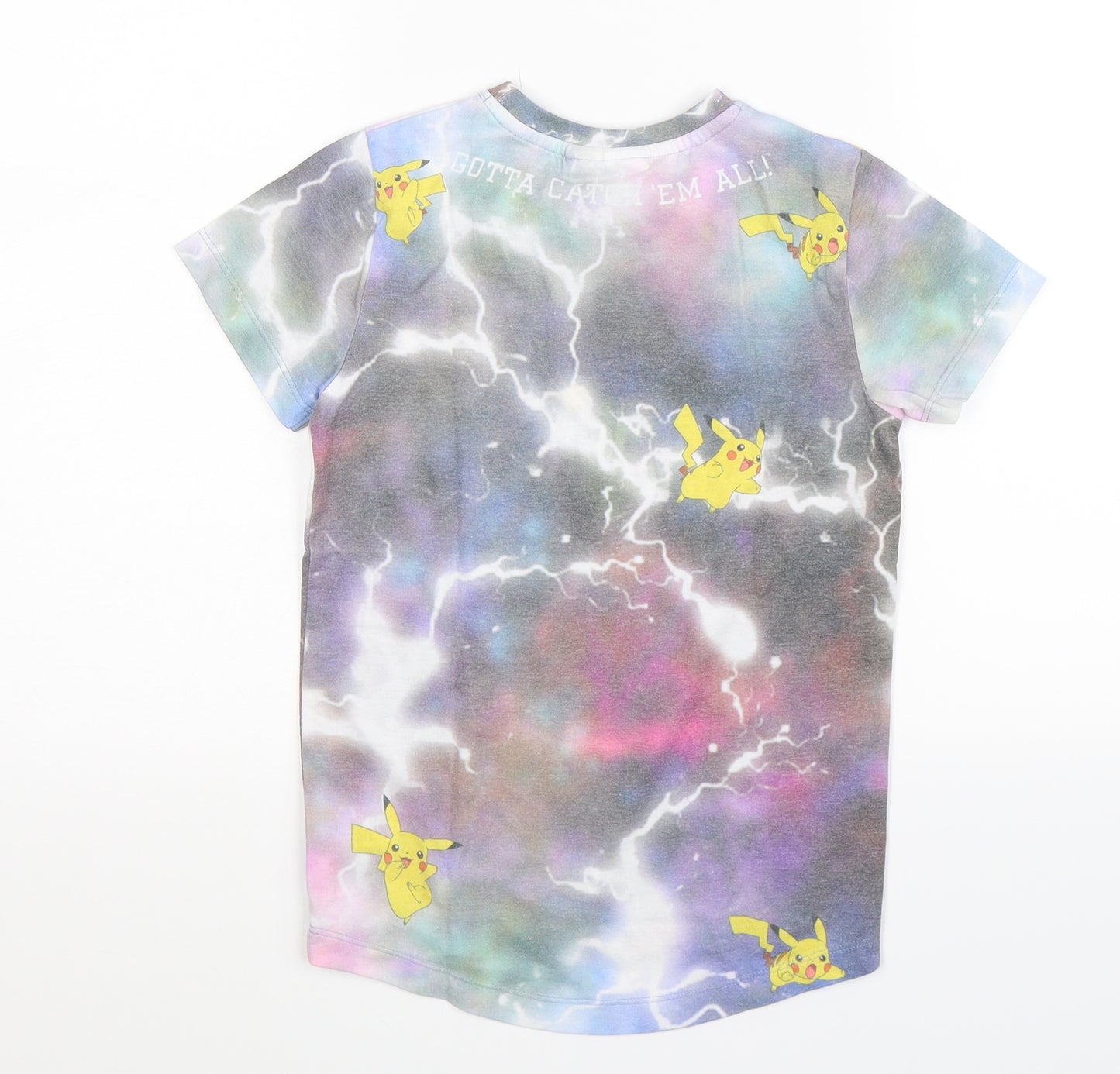 NEXT Boys Grey Striped  Basic T-Shirt Size 6 Years  - Pokemon Pikachu