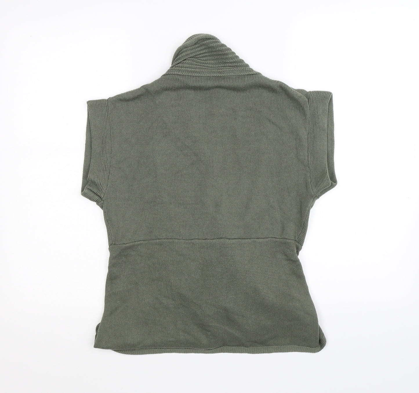 Moda Womens Green  Knit Wrap Jumper Size M  - waterfall front