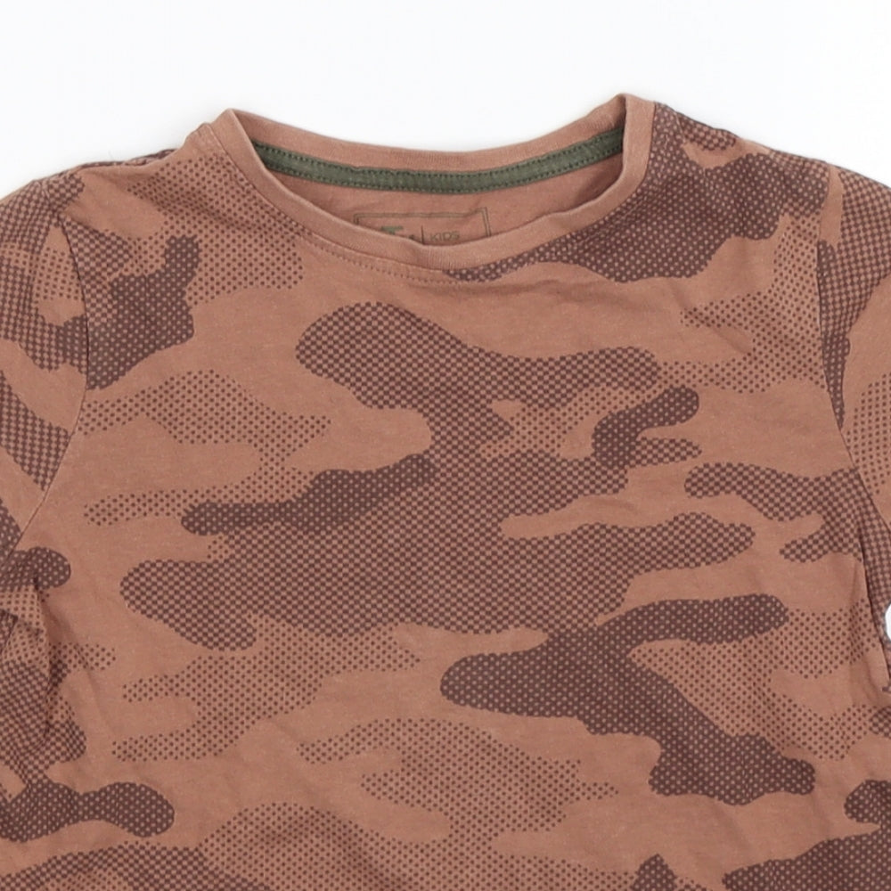 TU Boys Brown Camouflage  Basic T-Shirt Size 7 Years