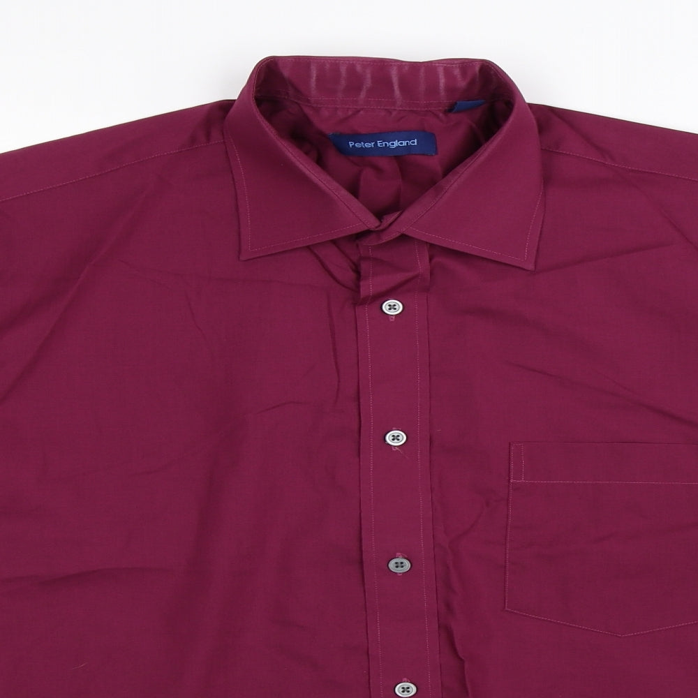 Peter England Mens Purple    Dress Shirt Size 16.5