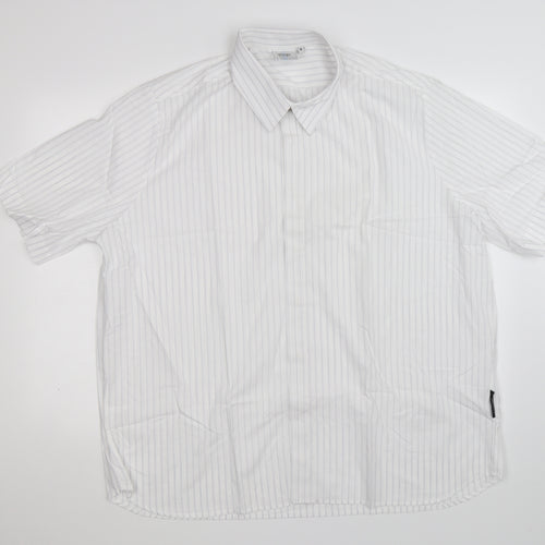 Jermyn Street Mens White Striped   Dress Shirt Size 18
