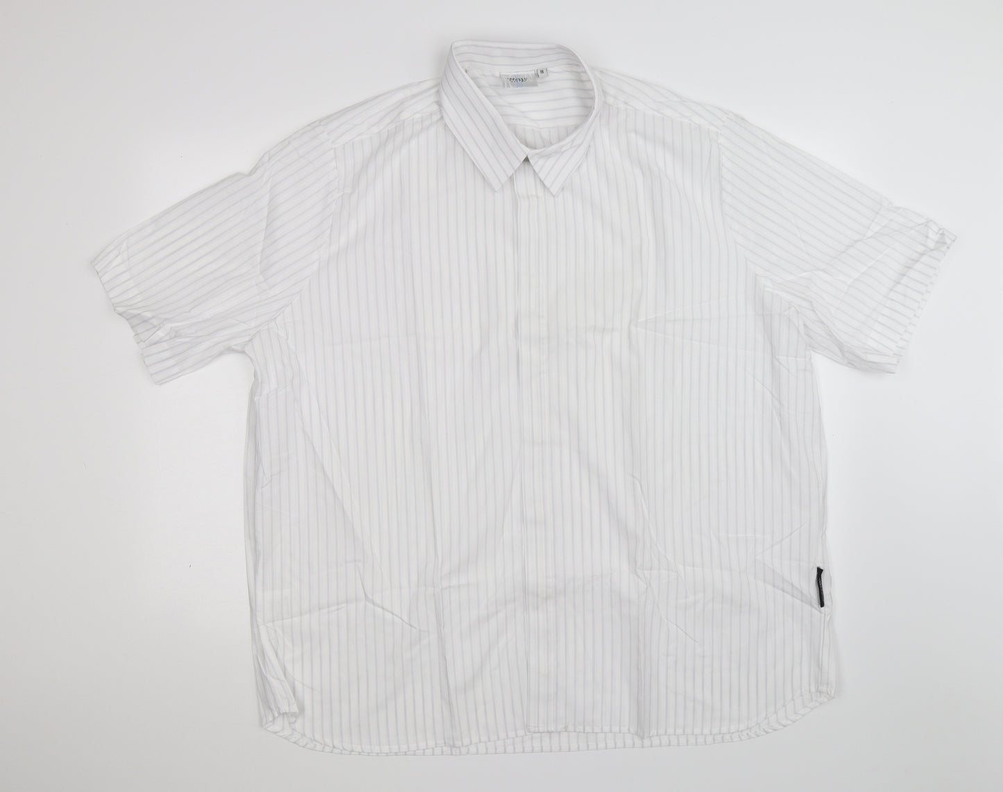 Jermyn Street Mens White Striped   Dress Shirt Size 18