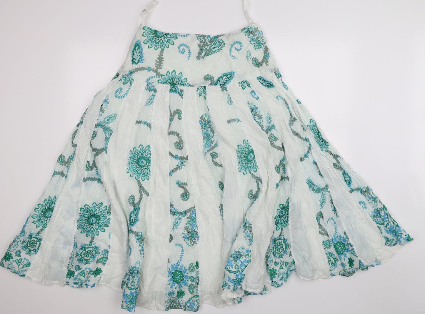 Klass Womens White Floral  Peasant Skirt Size 12