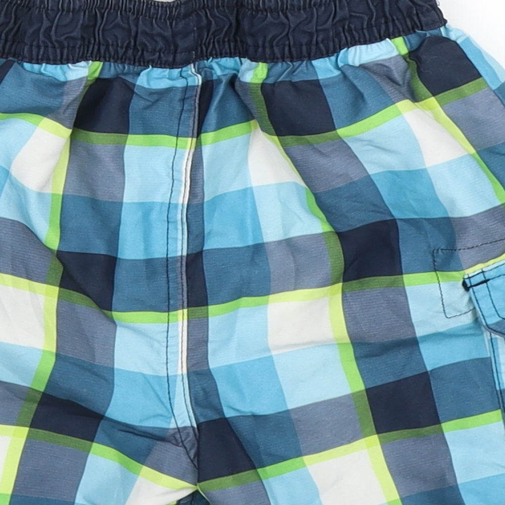 George Boys Blue Check  Sweat Shorts Size 5-6 Years - swim wear