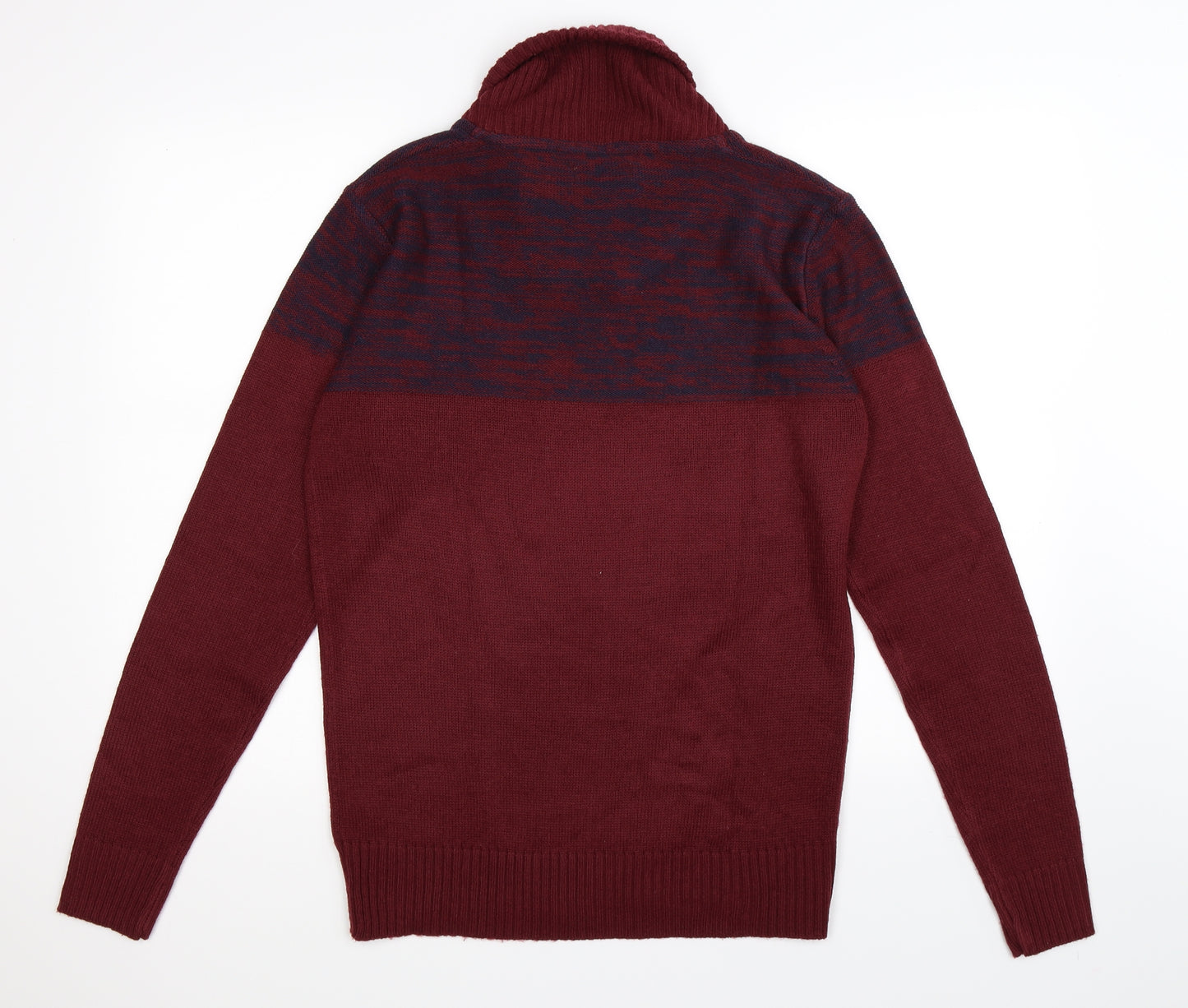 Officers Club Mens Red Striped Knit Pullover Jumper Size M