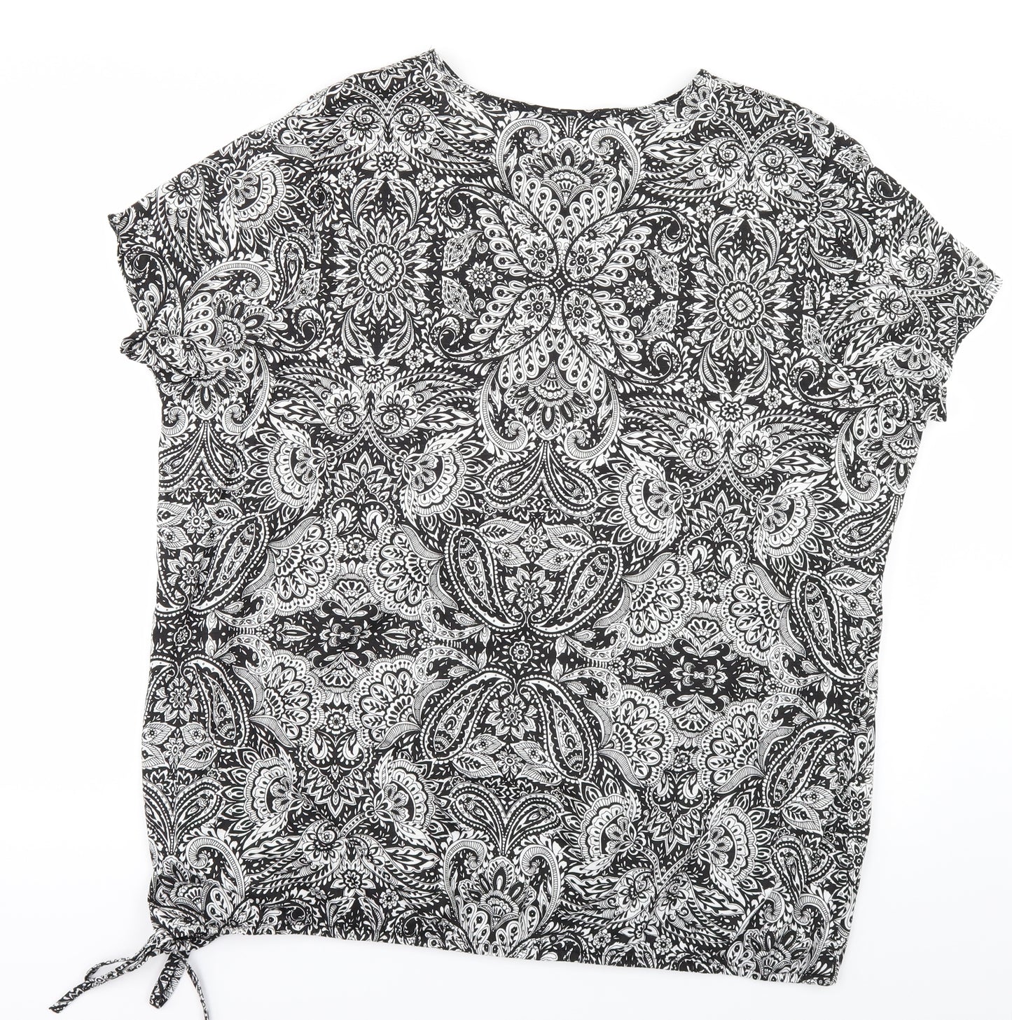 George Womens Black Floral  Basic T-Shirt Size 24