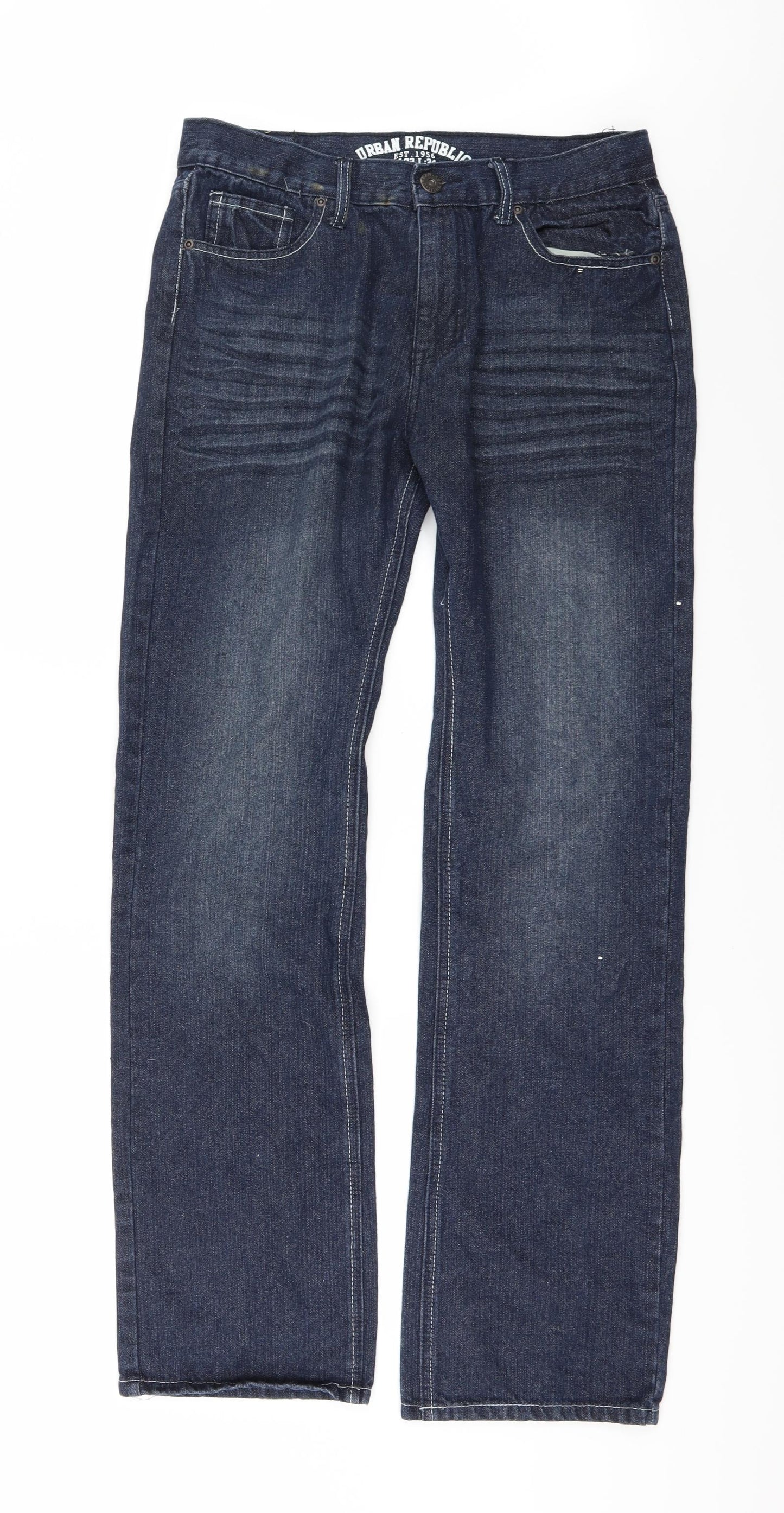 urban republic Mens Blue  Denim Wide-Leg Jeans Size 32 in L34 in