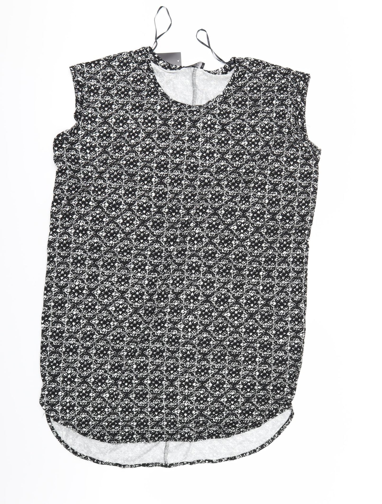 F&F Womens Black Geometric  Basic T-Shirt Size 18
