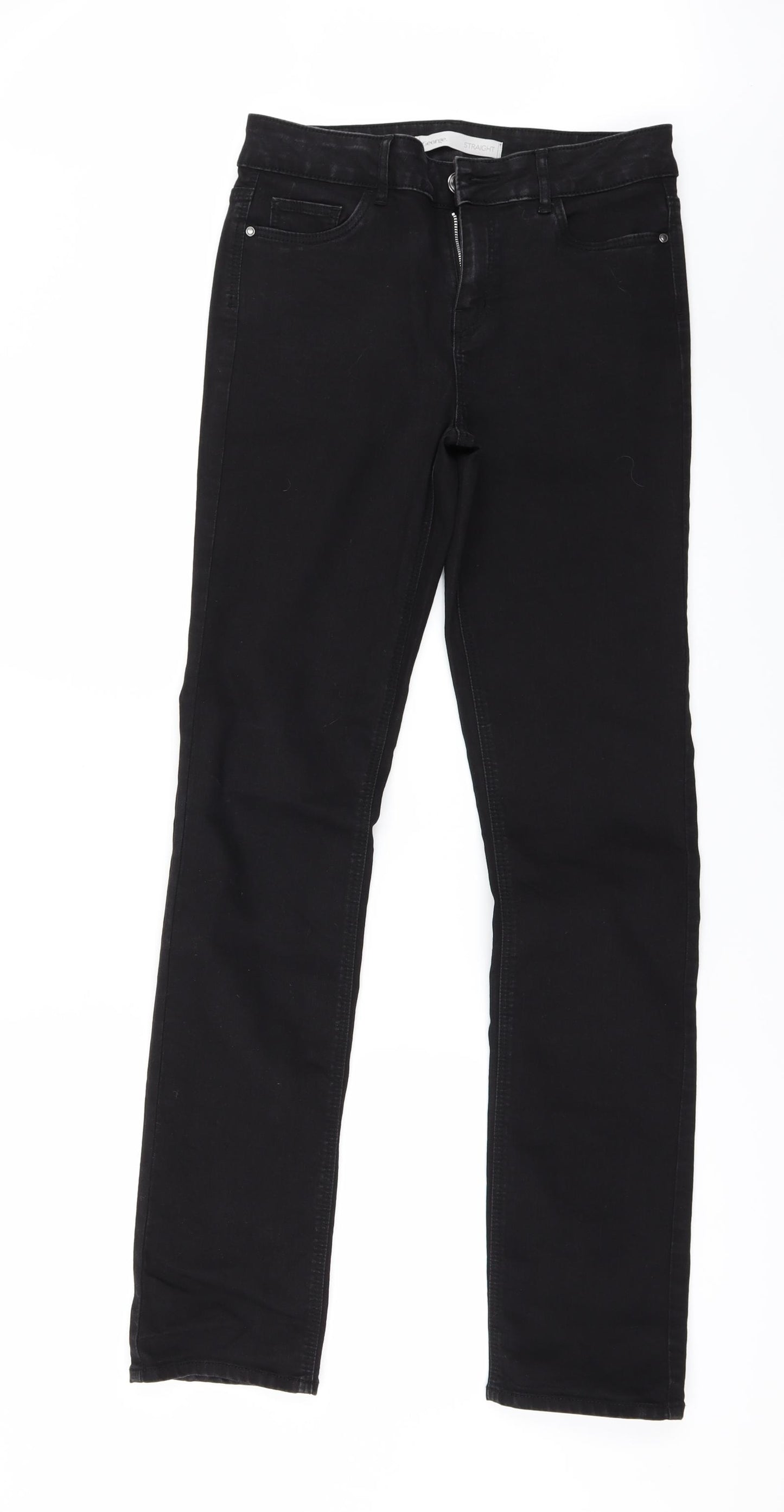 George` Womens Black  Denim Straight Jeans Size 10 L31 in