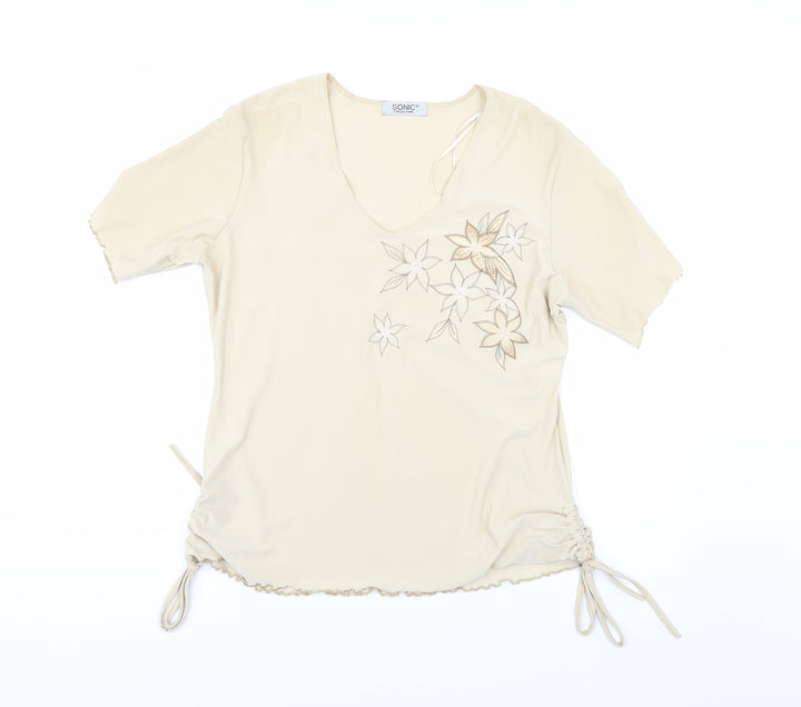 Sonic Womens Beige   Basic T-Shirt Size 16