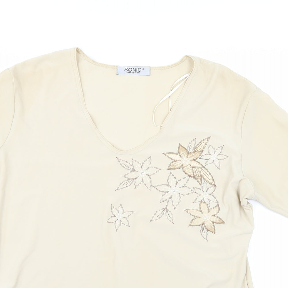 Sonic Womens Beige   Basic T-Shirt Size 16