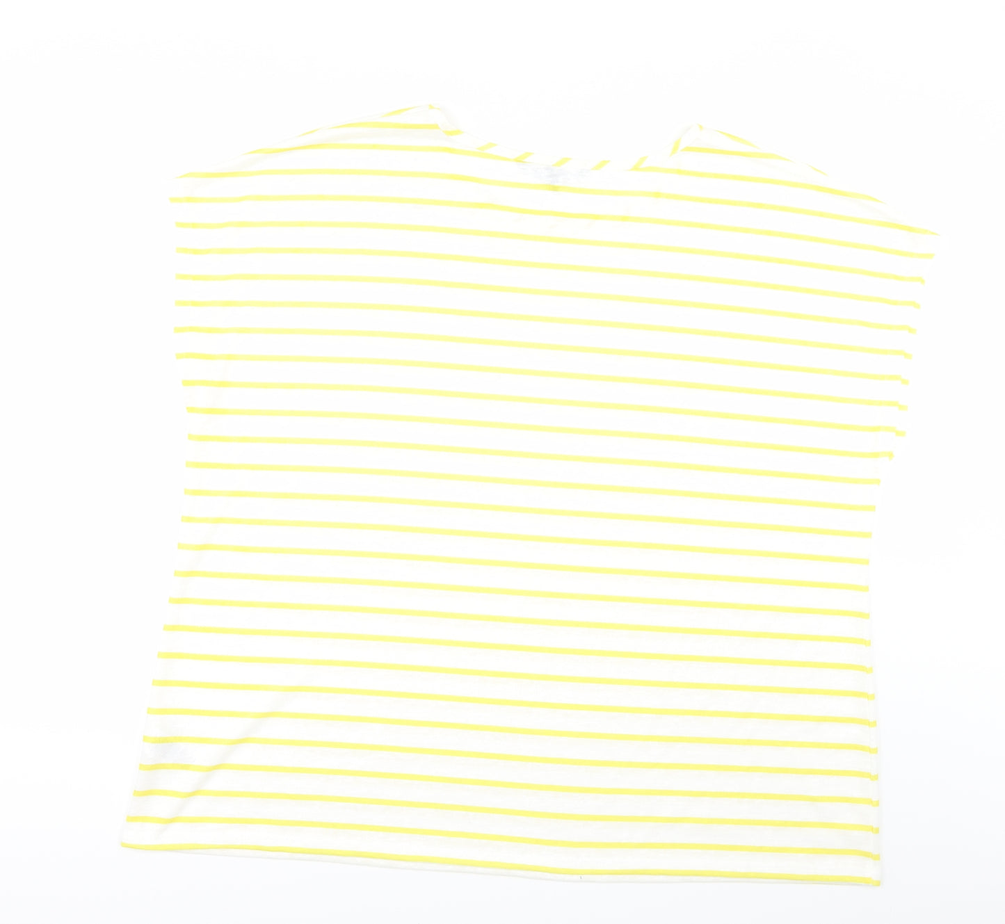 Love Tees Womens Yellow Striped  Basic T-Shirt Size 24