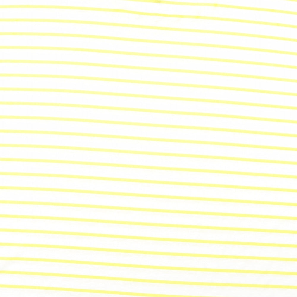 Love Tees Womens Yellow Striped  Basic T-Shirt Size 24