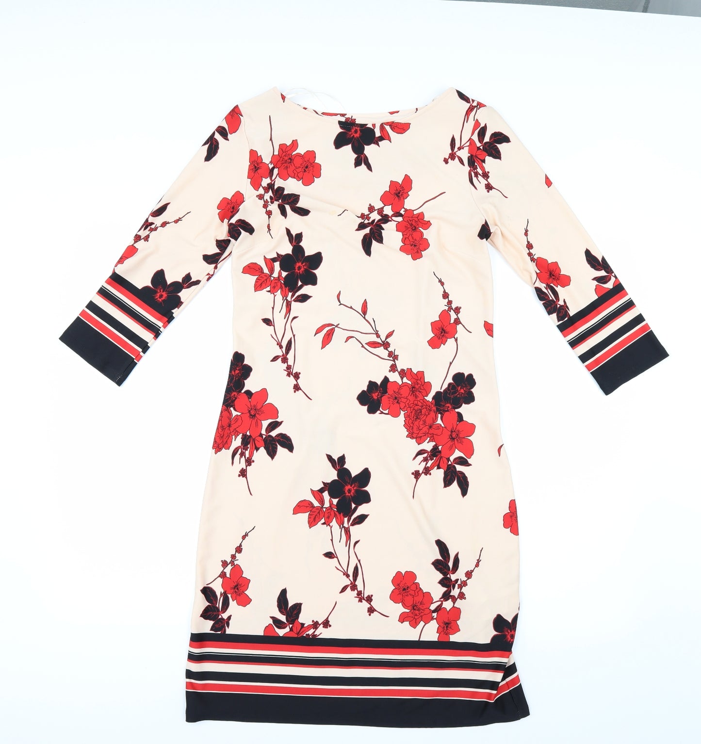 Primark Womens Orange Floral  A-Line  Size 10