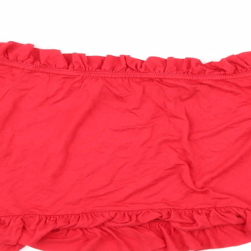 PRETTYLITTLETHING Womens Red   Cropped T-Shirt Size 16