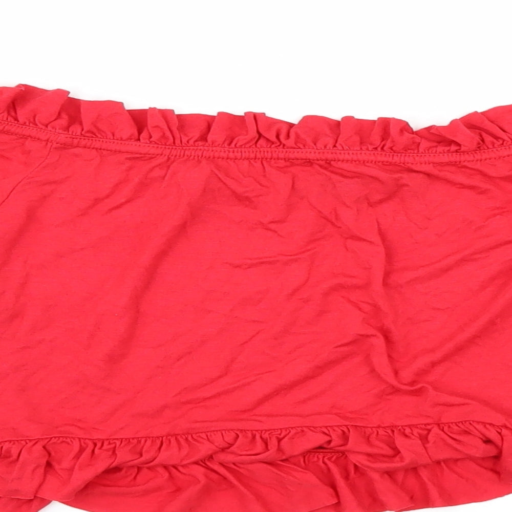PRETTYLITTLETHING Womens Red   Cropped T-Shirt Size 16