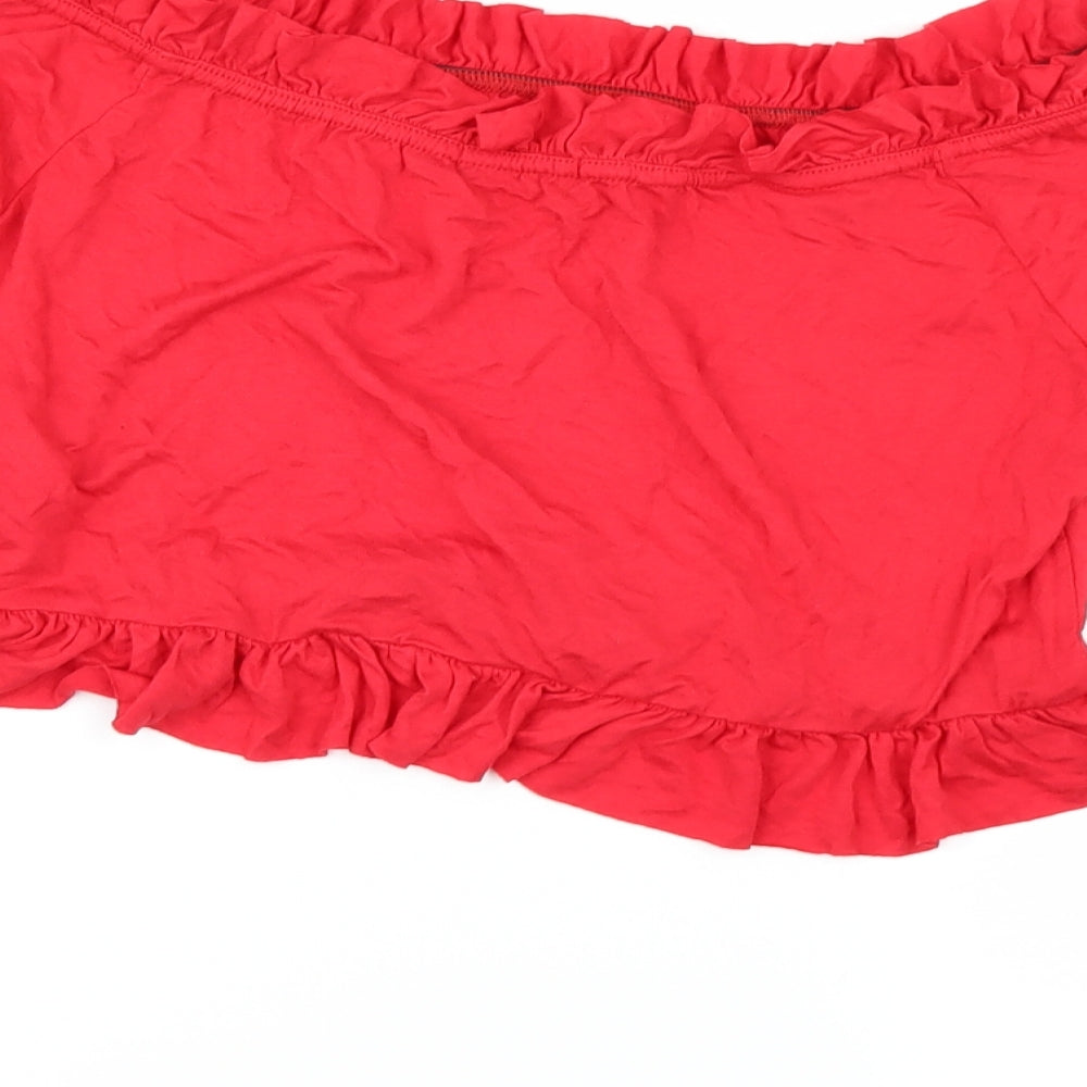 PRETTYLITTLETHING Womens Red   Cropped T-Shirt Size 16
