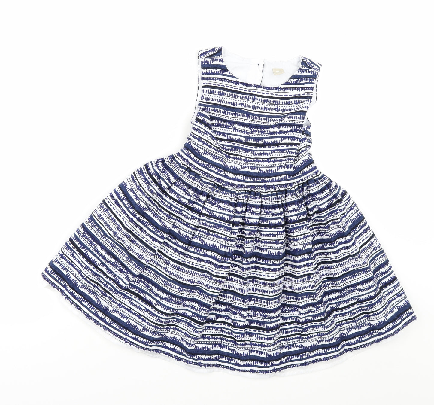 TU Girls Blue Geometric  A-Line  Size 6 Years