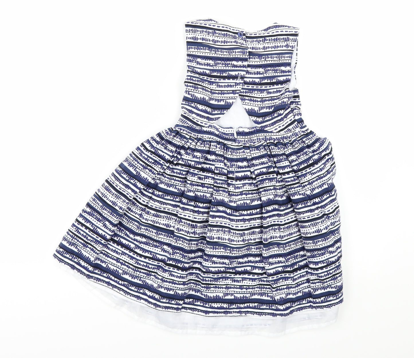 TU Girls Blue Geometric  A-Line  Size 6 Years