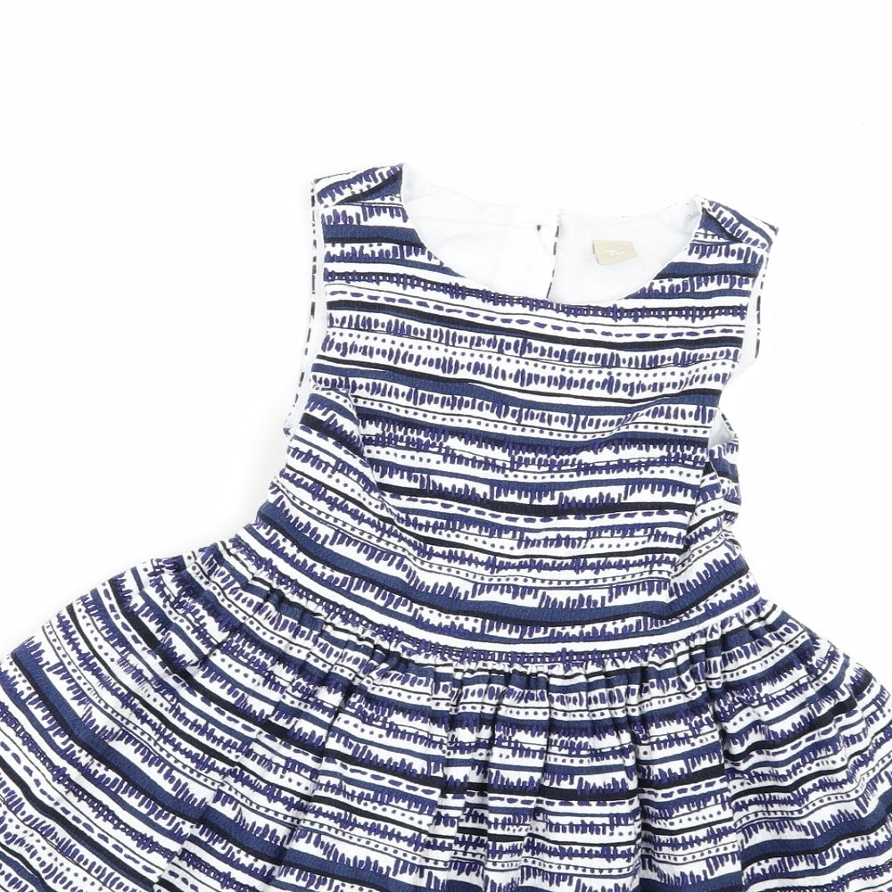 TU Girls Blue Geometric  A-Line  Size 6 Years