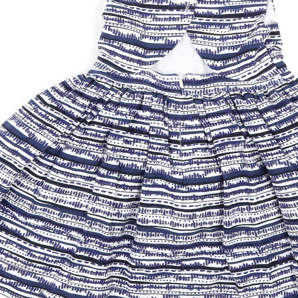TU Girls Blue Geometric  A-Line  Size 6 Years