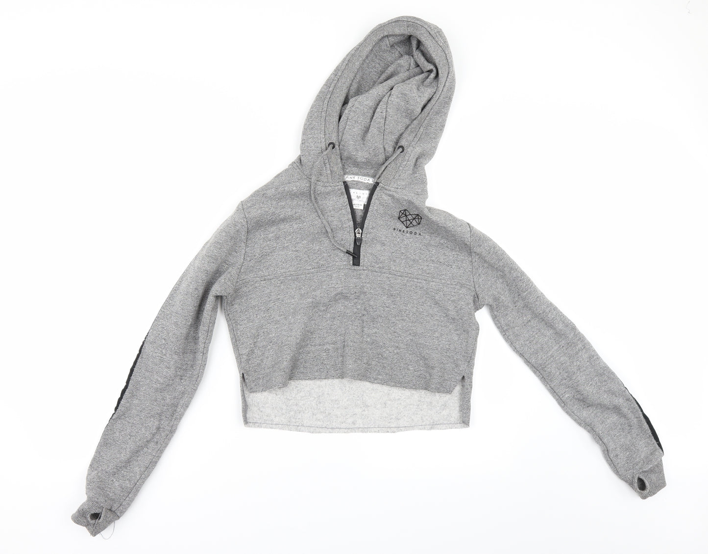 Pink Soda Womens Grey   Pullover Hoodie Size 8  - cropped hoodie