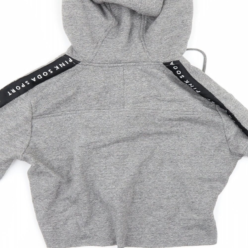 Pink Soda Womens Grey   Pullover Hoodie Size 8  - cropped hoodie