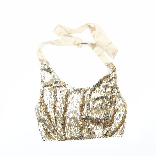 Boohoo Womens Gold   Basic Blouse Size XS