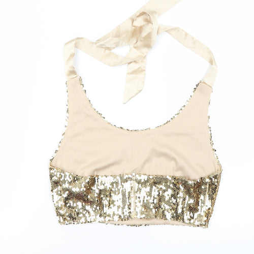 Boohoo Womens Gold   Basic Blouse Size XS