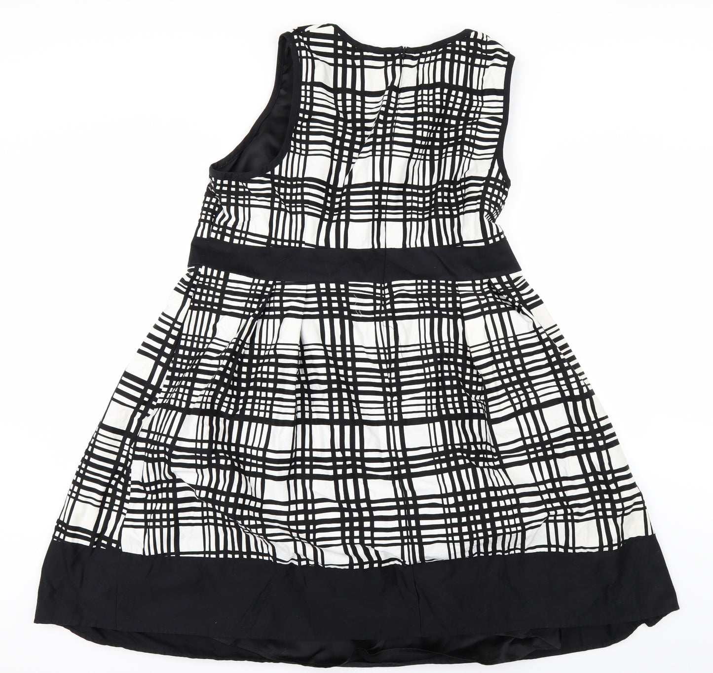 Marks and Spencer Womens Black Check  A-Line  Size 22