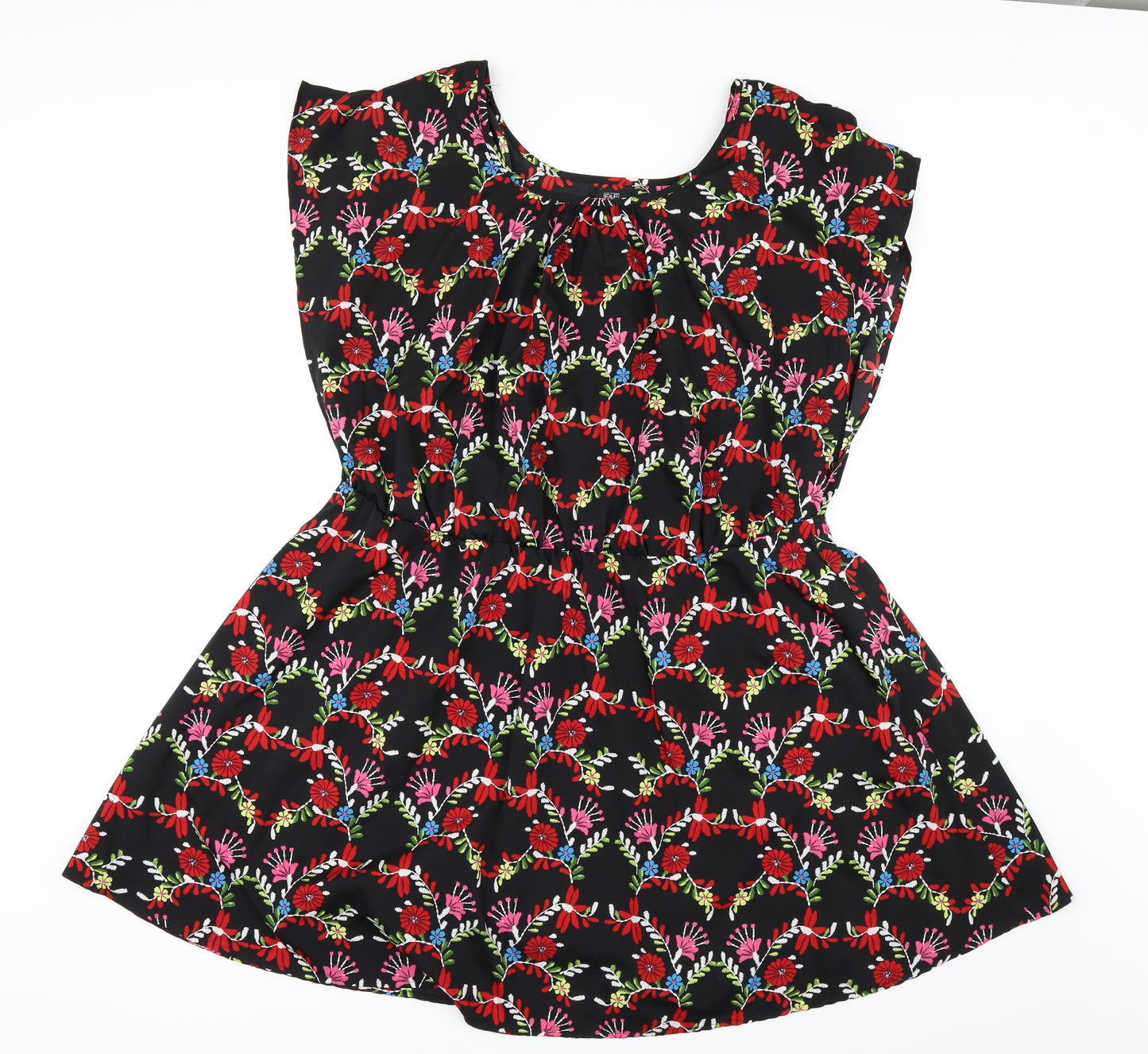F&F Womens Black Floral  A-Line  Size 22