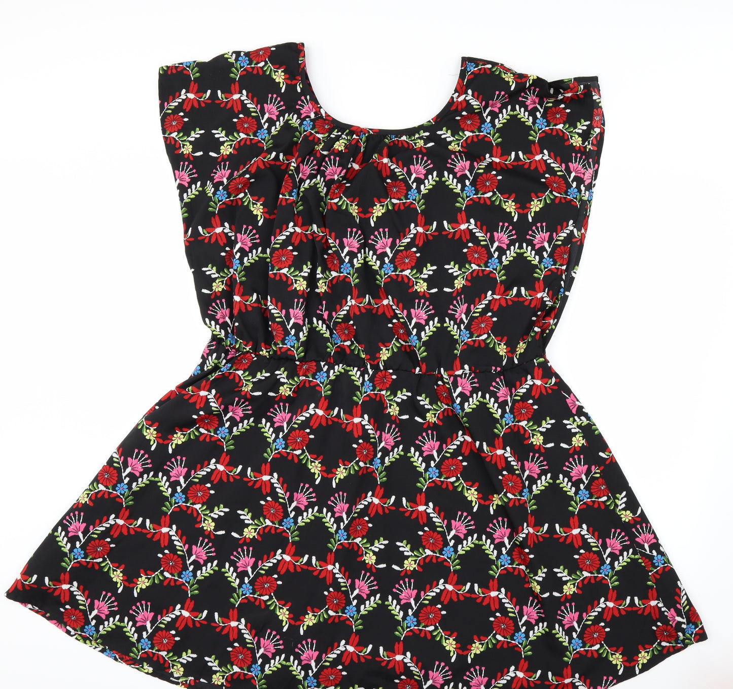 F&F Womens Black Floral  A-Line  Size 22