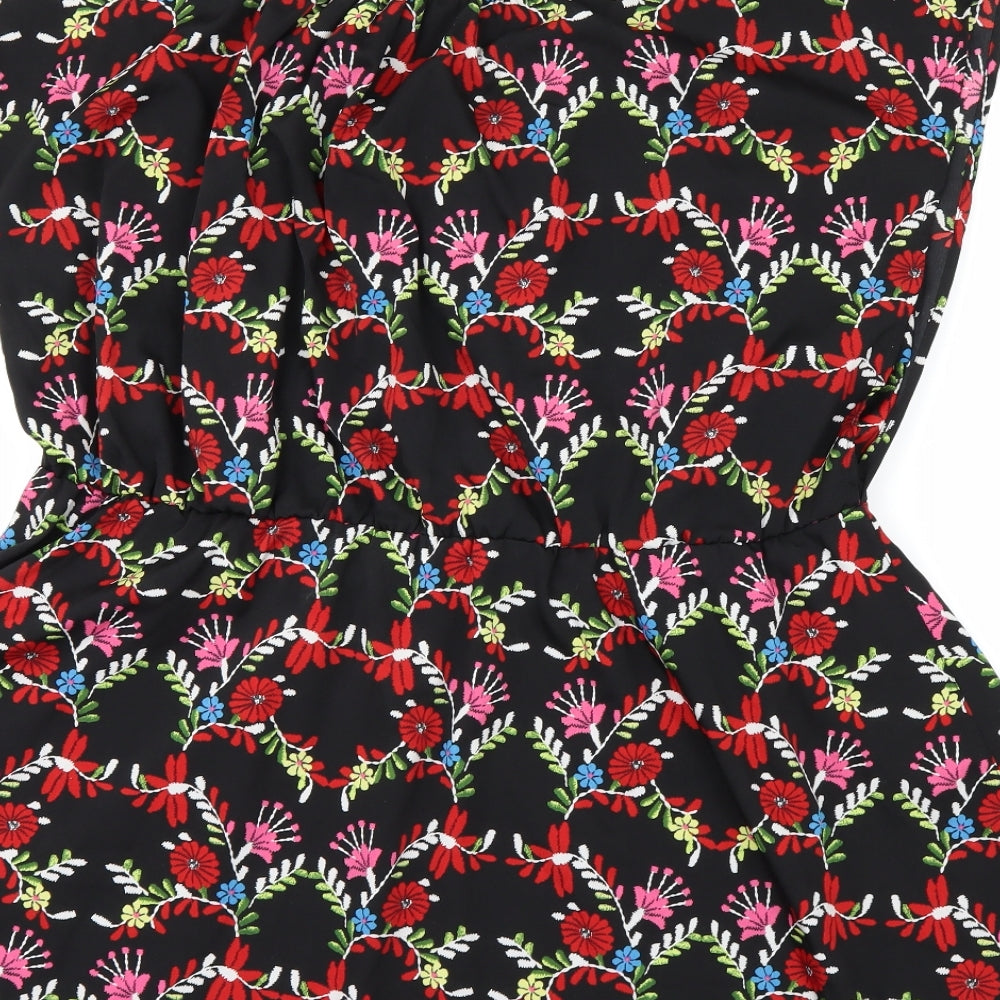 F&F Womens Black Floral  A-Line  Size 22