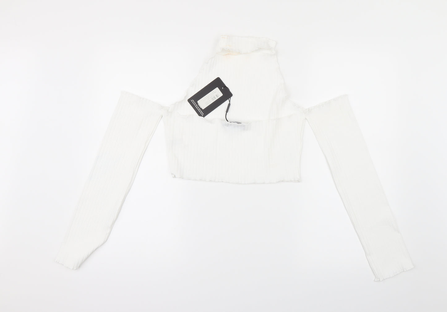 PRETTYLITTLETHING Womens White   Cropped T-Shirt Size 16