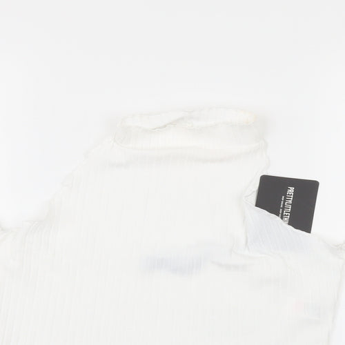 PRETTYLITTLETHING Womens White   Cropped T-Shirt Size 16