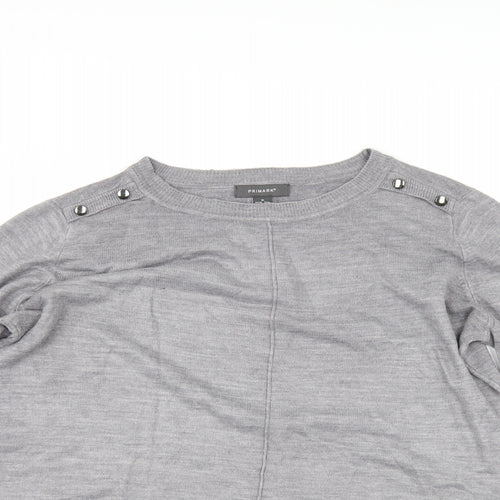 Primark Womens Grey   Pullover Jumper Size M