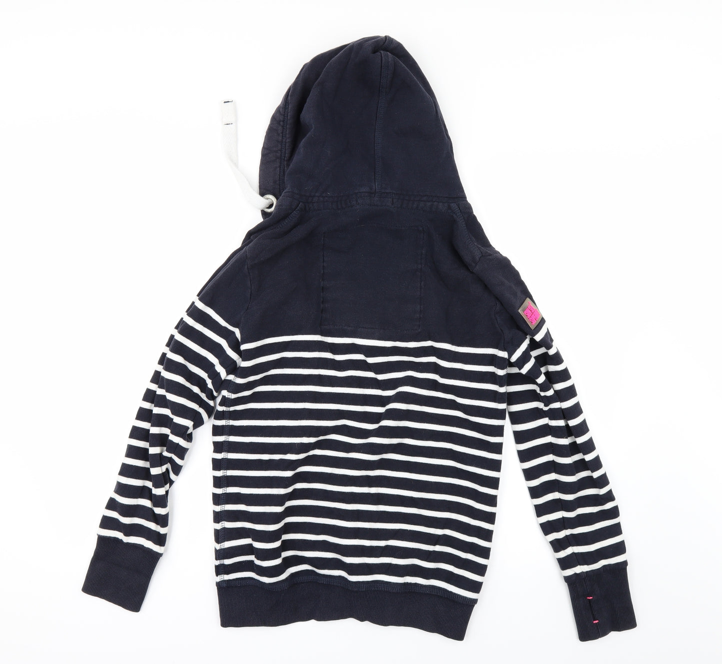 Superdry Womens Blue Striped  Full Zip Hoodie Size M