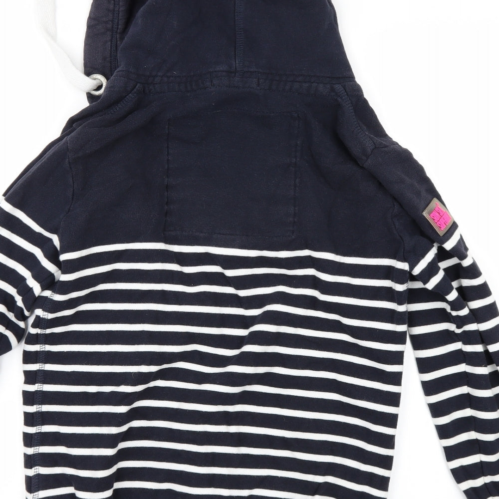 Superdry Womens Blue Striped  Full Zip Hoodie Size M