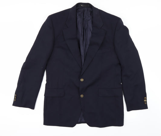 Front view of BHS men’s blue jacket suit jacket, size 40