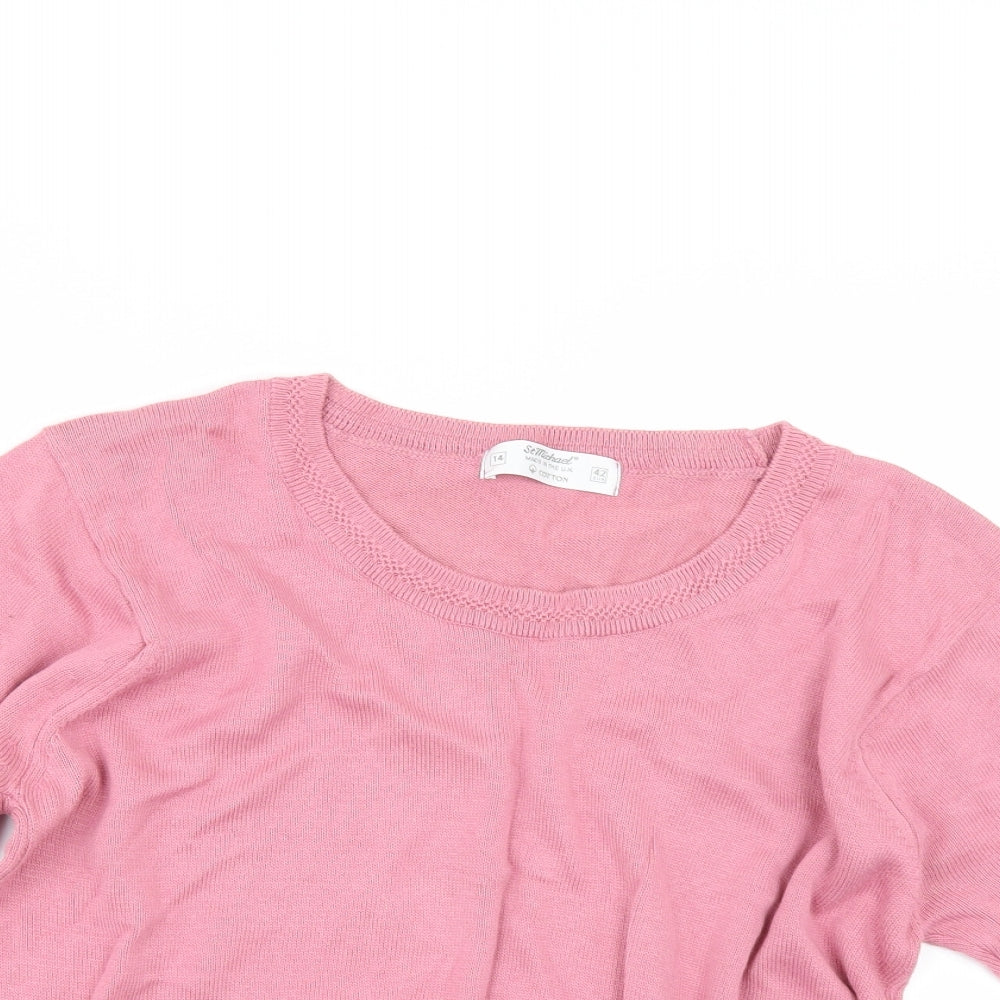 Marks and Spencer Womens Pink   Pullover Jumper Size 14