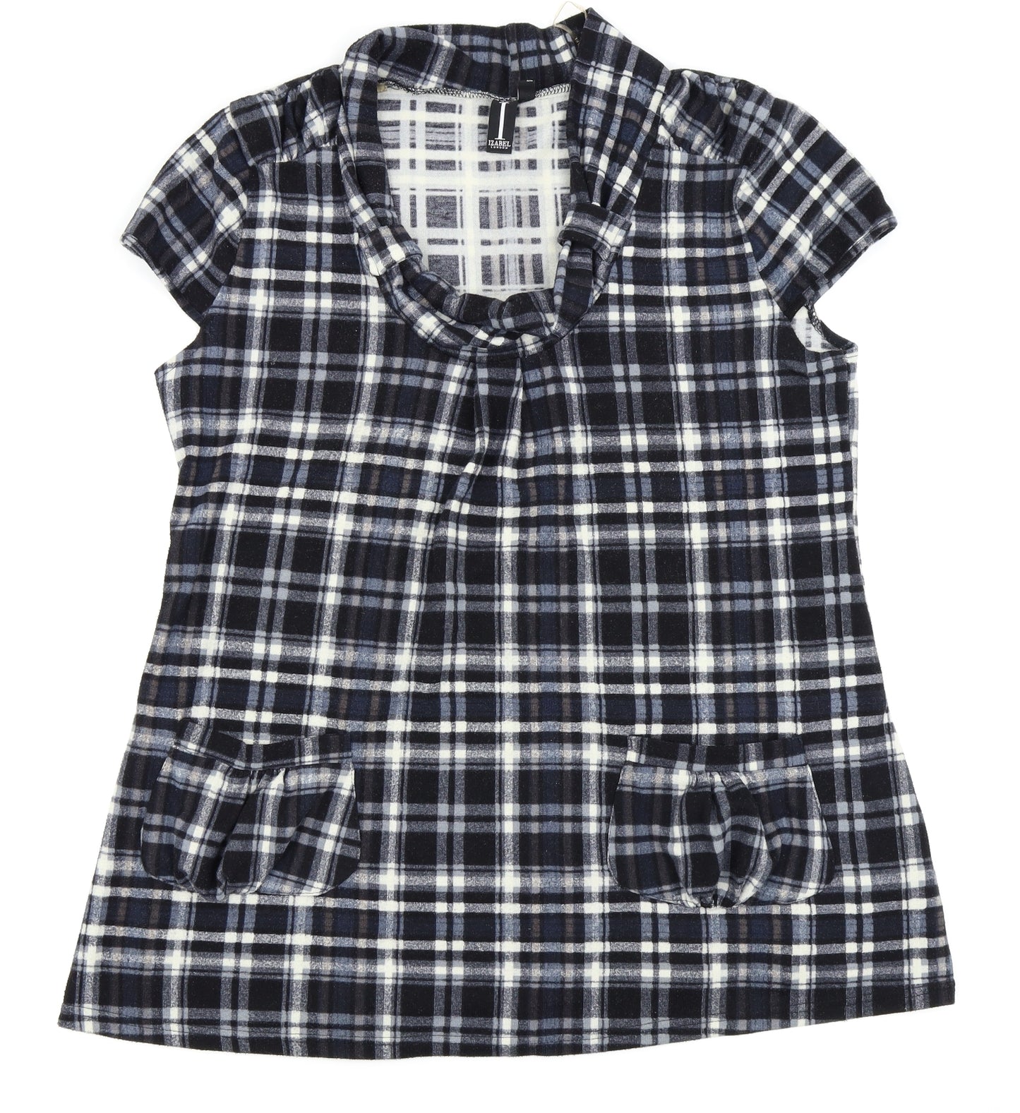 izabel london Womens Black Check  Skater Dress  Size 16