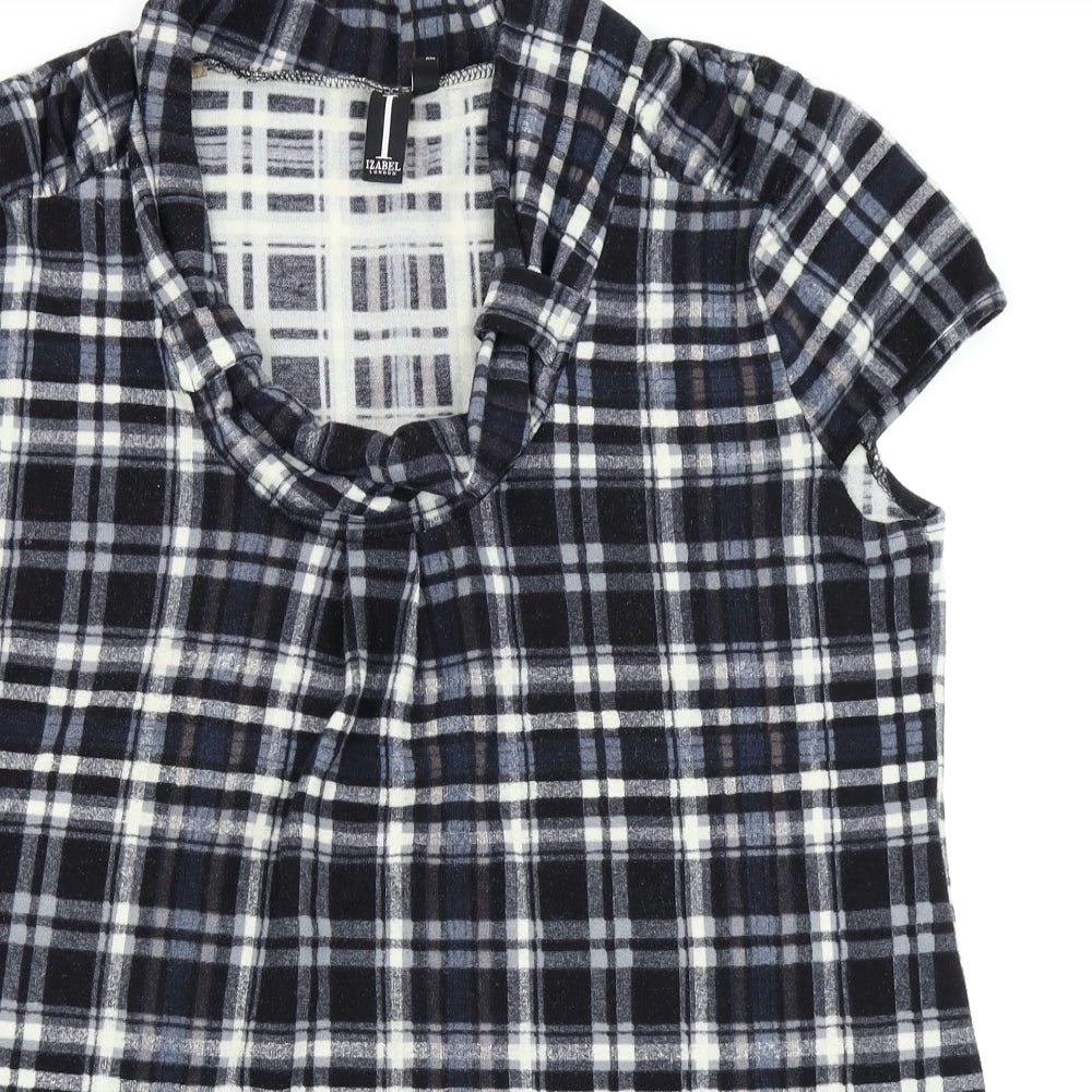 izabel london Womens Black Check  Skater Dress  Size 16