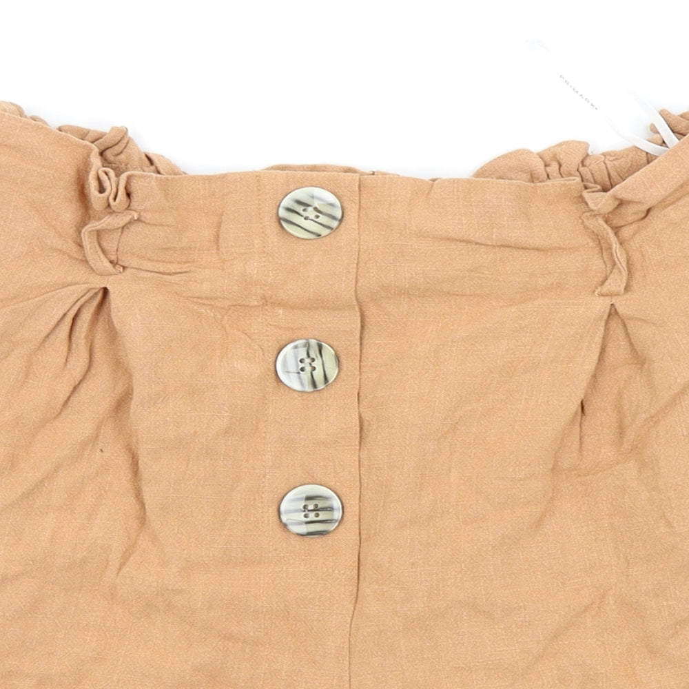 Primark Womens Orange Houndstooth  Chino Shorts Size 12