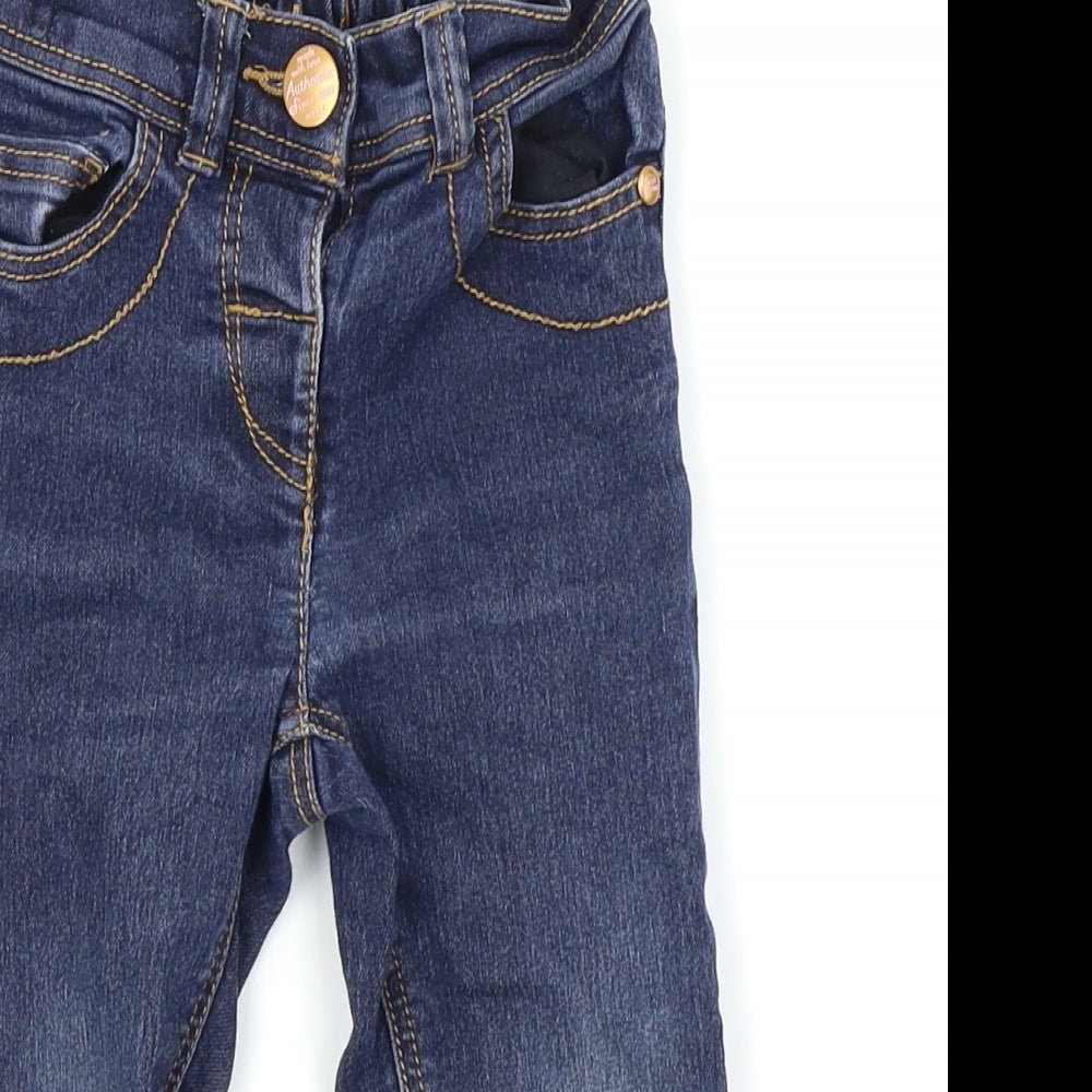 NEXT Girls Blue Ikat  Cargo Jeans Size 12-18 Months