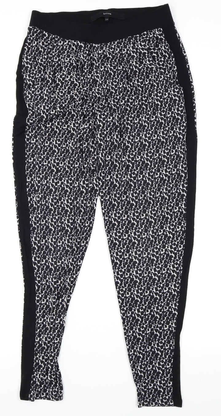 NEXT Womens Black Animal Print  Chemise Lounge Pants Size 10